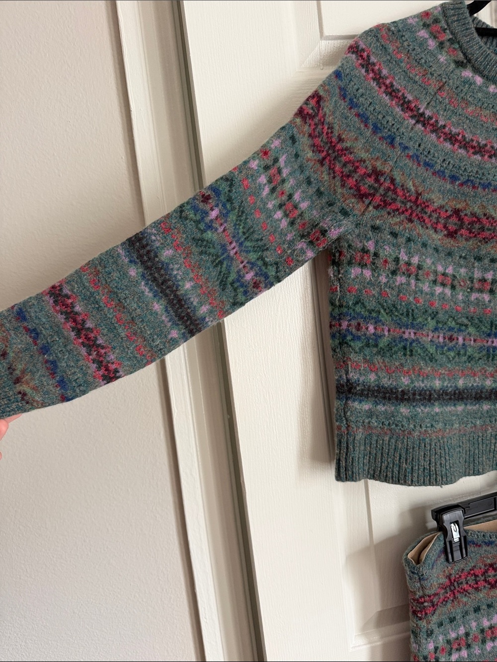 Lauren Ralph Lauren Cropped Fair Isle Crew Neck Sweater & Matching midi skirt - Picture 9 of 12